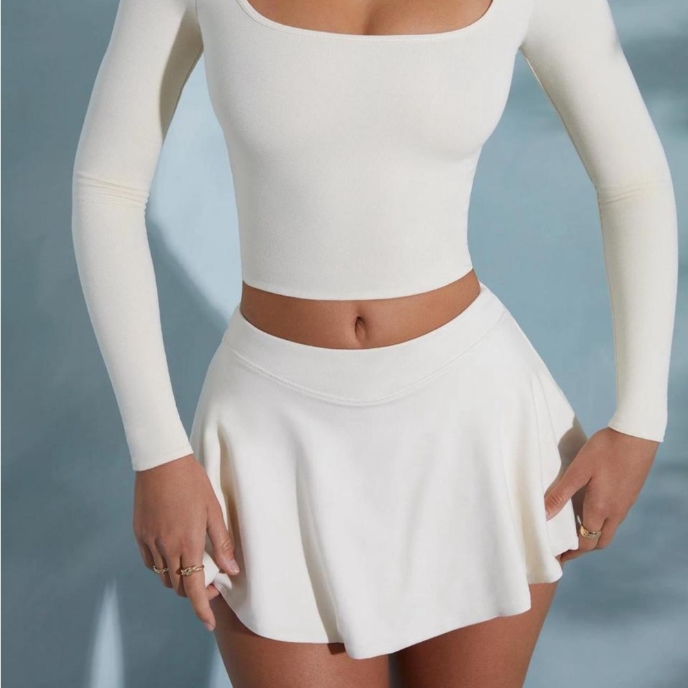 Oh Polly Cream Asymmetrical a Skirt